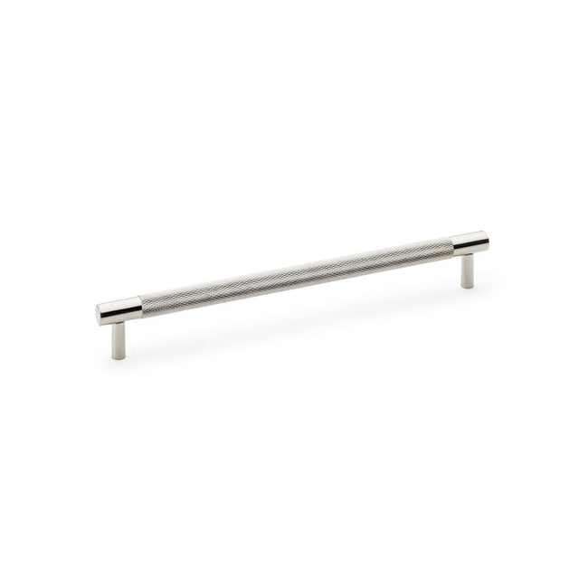 This is an image showing Alexander & Wilks Brunel Knurled T-Bar Cupboard Handle - Polished Nickel - Centres 224mm aw810-224-pn available to order from T.H Wiggans Ironmongery in Kendal, quick delivery and discounted prices.