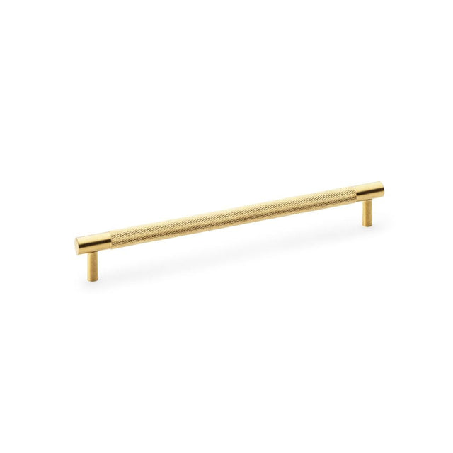 This is an image showing Alexander & Wilks Brunel Knurled T-Bar Cupboard Handle - Satin Brass PVD - Centres 224mm aw810-224-sbpvd available to order from T.H Wiggans Ironmongery in Kendal, quick delivery and discounted prices.