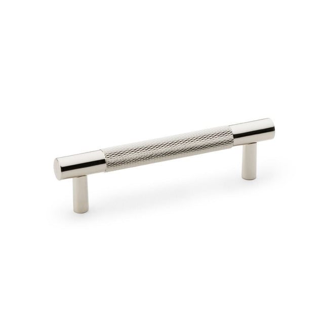 This is an image showing Alexander & Wilks Brunel Knurled T-Bar Cupboard Handle - Polished Nickel - Centres 96mm aw810-96-pn available to order from T.H Wiggans Ironmongery in Kendal, quick delivery and discounted prices.