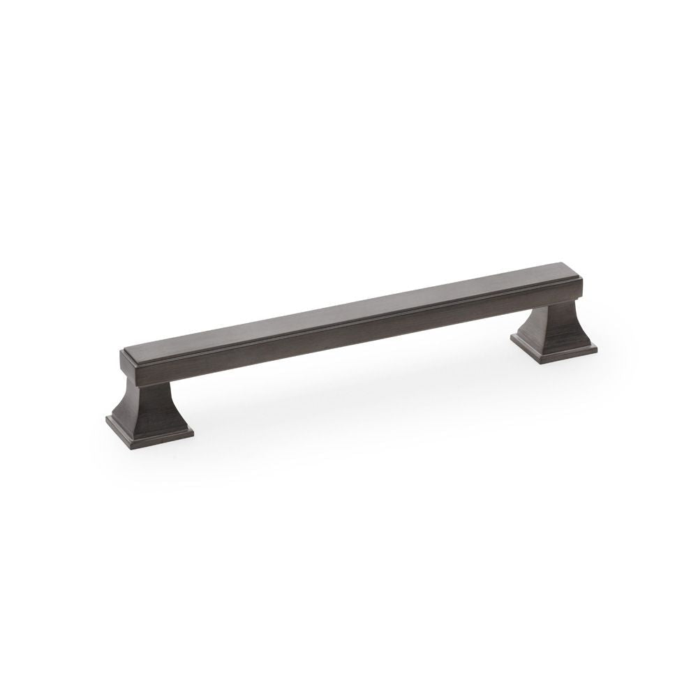 This is an image showing Alexander & Wilks Jesper Square Cabinet Pull Handle - Dark Bronze PVD - Centres 160mm aw813-160-dbzpvd available to order from T.H Wiggans Ironmongery in Kendal, quick delivery and discounted prices.