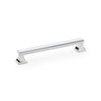 This is an image showing Alexander & Wilks Jesper Square Cabinet Pull Handle - Polished Chrome - Centres 160mm aw813-160-pc available to order from T.H Wiggans Ironmongery in Kendal, quick delivery and discounted prices.