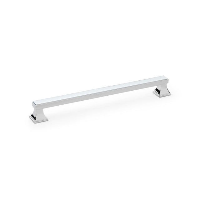 This is an image showing Alexander & Wilks Jesper Square Cabinet Pull Handle - Polished Chrome - Centres 224mm aw813-224-pc available to order from T.H Wiggans Ironmongery in Kendal, quick delivery and discounted prices.