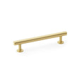 This is an image showing Alexander & Wilks Round T-Bar Cabinet Pull Handle - Satin Brass - Centres 128mm aw814-128-sb available to order from T.H Wiggans Ironmongery in Kendal, quick delivery and discounted prices.