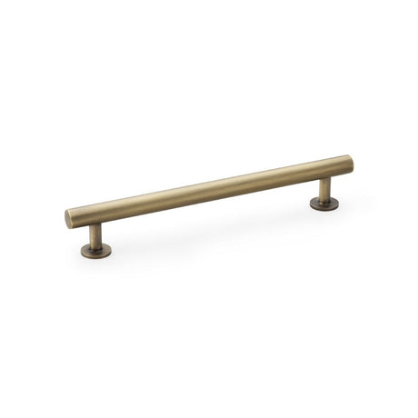 This is an image showing Alexander & Wilks Round T-Bar Cabinet Pull Handle - Antique Brass - Centres 160mm aw814-160-ab available to order from T.H Wiggans Ironmongery in Kendal, quick delivery and discounted prices.