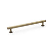 This is an image showing Alexander & Wilks Round T-Bar Cabinet Pull Handle - Antique Brass - Centres 192mm aw814-192-ab available to order from T.H Wiggans Ironmongery in Kendal, quick delivery and discounted prices.