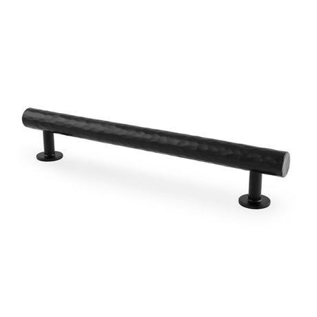 This is an image showing Alexander & Wilks Leila Hammered Cabinet Pull - Black aw817-160-bl available to order from T.H Wiggans Ironmongery in Kendal, quick delivery and discounted prices.