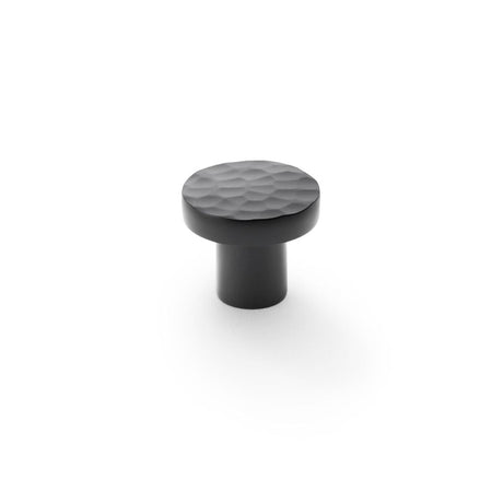 This is an image showing Alexander & Wilks Hanover Hammered Cupboard Knob - Black - 30mm aw820-30-bl available to order from T.H Wiggans Ironmongery in Kendal, quick delivery and discounted prices.