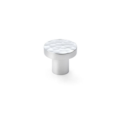 This is an image showing Alexander & Wilks Hanover Hammered Cupboard Knob - Polished Chrome - 30mm aw820-30-pc available to order from T.H Wiggans Ironmongery in Kendal, quick delivery and discounted prices.