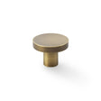 This is an image showing Alexander & Wilks Hanover Plain Cupboard Knob - Antique Brass - Knob 38mm aw821-38-ab available to order from T.H Wiggans Ironmongery in Kendal, quick delivery and discounted prices.