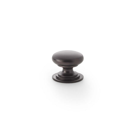 This is an image showing Alexander & Wilks Waltz Round Cupboard Knob on Stepped Rose - Dark Bronze - 25mm aw825-25-dbz available to order from T.H Wiggans Ironmongery in Kendal, quick delivery and discounted prices.