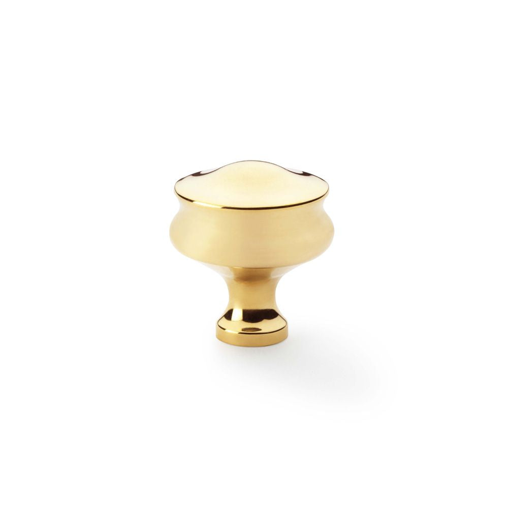 This is an image showing Alexander & Wilks Harris Cupboard Knob - Unlacquered Brass aw831-32-pbu available to order from T.H Wiggans Ironmongery in Kendal, quick delivery and discounted prices.