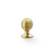 This is an image showing Alexander & Wilks Caesar Cupboard Knob on Round Rose - Satin Brass PVD - 25mm aw832-25-sbpvd available to order from T.H Wiggans Ironmongery in Kendal, quick delivery and discounted prices.