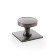 This is an image showing Alexander & Wilks Bullion Cupboard Knob on Square Backplate - Dark Bronze PVD aw835-38-dbzpvd available to order from T.H Wiggans Ironmongery in Kendal, quick delivery and discounted prices.