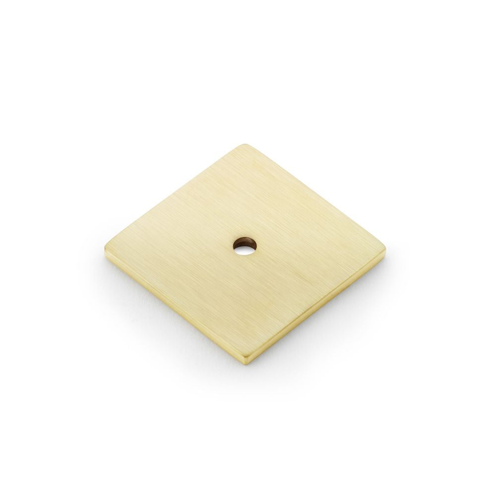 This is an image showing Alexander & Wilks Quantock Square Backplate - Satin Brass PVD aw893-38-sbpvd available to order from T.H Wiggans Ironmongery in Kendal, quick delivery and discounted prices.