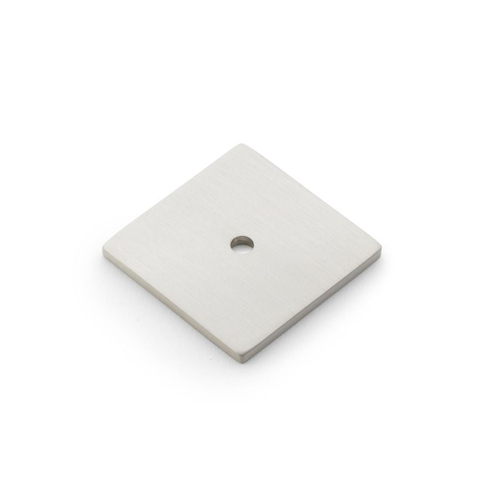 This is an image showing Alexander & Wilks Quantock Square Backplate - Satin Nickel aw893-38-sn available to order from T.H Wiggans Ironmongery in Kendal, quick delivery and discounted prices.