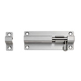 This is an image of a Eurospec - Straight Barrel Bolt - Satin Stainless Steel that is availble to order from T.H Wiggans Architectural Ironmongery in Kendal in Kendal.