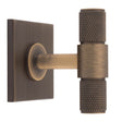 This is an image of a Carlisle Brass - Knurled T-Bar on backplate that is availble to order from T.H Wiggans Architectural Ironmongery in Kendal in Kendal.