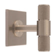 This is an image of a Carlisle Brass - Knurled T-Bar on backplate that is availble to order from T.H Wiggans Architectural Ironmongery in Kendal in Kendal.