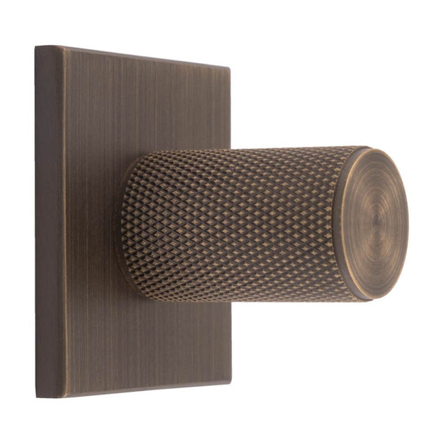 This is an image of a Carlisle Brass - Knurled Cylinder Knob on backplate that is availble to order from T.H Wiggans Architectural Ironmongery in Kendal in Kendal.