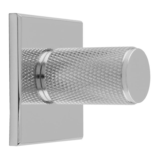 This is an image of a Carlisle Brass - Knurled Cylinder Knob on backplate that is availble to order from T.H Wiggans Architectural Ironmongery in Kendal in Kendal.