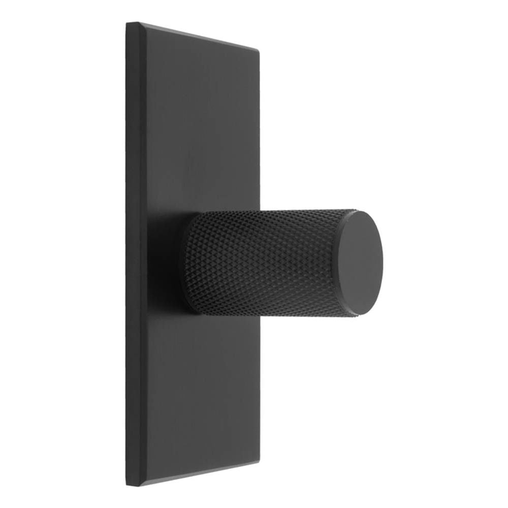 This is an image of a Carlisle Brass - Knurled Cylinder Knob on backplate that is availble to order from T.H Wiggans Architectural Ironmongery in Kendal in Kendal.