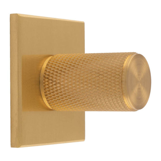 This is an image of a Carlisle Brass - Knurled Cylinder Knob on backplate that is availble to order from T.H Wiggans Architectural Ironmongery in Kendal in Kendal.