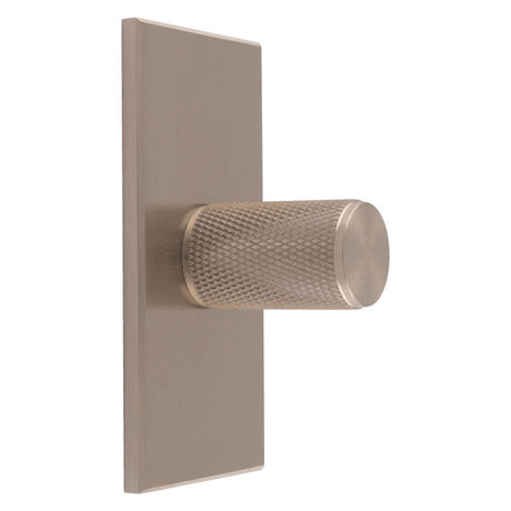 This is an image of a Carlisle Brass - Knurled Cylinder Knob on backplate that is availble to order from T.H Wiggans Architectural Ironmongery in Kendal in Kendal.