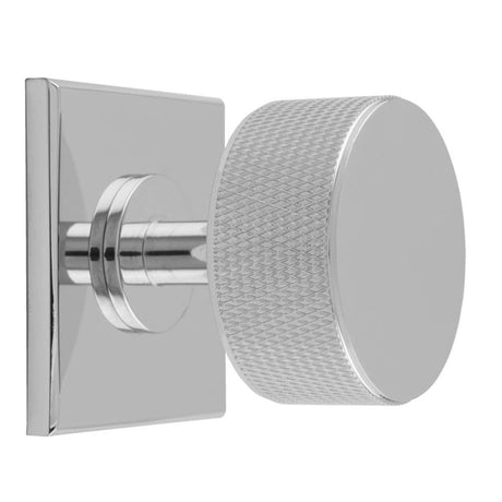 This is an image of a Carlisle Brass - Knurled Radio Knob on Backplate that is availble to order from T.H Wiggans Architectural Ironmongery in Kendal in Kendal.