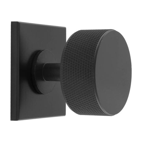 This is an image of a Carlisle Brass - Knurled Radio Knob on Backplate that is availble to order from T.H Wiggans Architectural Ironmongery in Kendal in Kendal.