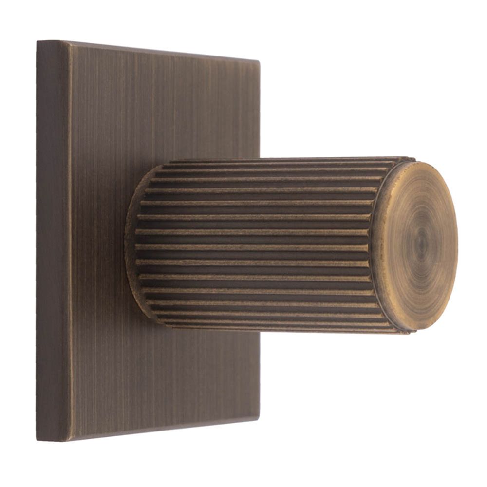 This is an image of a Carlisle Brass - Lines Cylinder Knob on Backplate that is availble to order from T.H Wiggans Architectural Ironmongery in Kendal in Kendal.