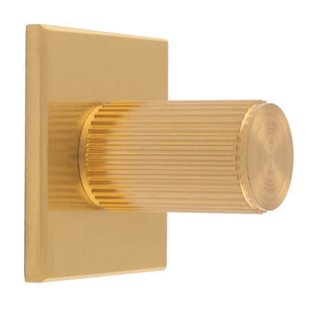 This is an image of a Carlisle Brass - Lines Cylinder Knob on Backplate that is availble to order from T.H Wiggans Architectural Ironmongery in Kendal in Kendal.