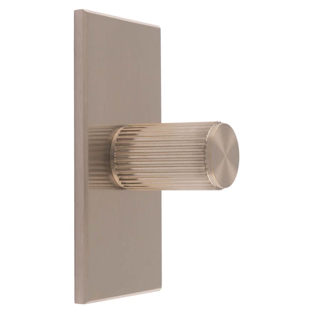 This is an image of a Carlisle Brass - Lines Cylinder Knob on Backplate that is availble to order from T.H Wiggans Architectural Ironmongery in Kendal in Kendal.