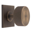 This is an image of a Carlisle Brass - Lines Radio Knob on Backplate that is availble to order from T.H Wiggans Architectural Ironmongery in Kendal in Kendal.