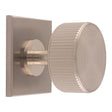 This is an image of a Carlisle Brass - Lines Radio Knob on Backplate that is availble to order from T.H Wiggans Architectural Ironmongery in Kendal in Kendal.