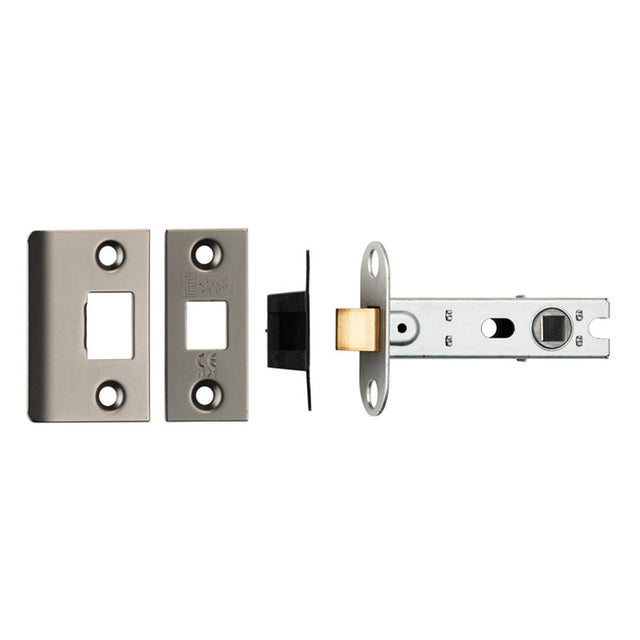 This is an image of a Eurospec - 76Mm Ce B/T Tubular Mortice Latch Square - Matt Bronze that is availble to order from T.H Wiggans Architectural Ironmongery in Kendal.