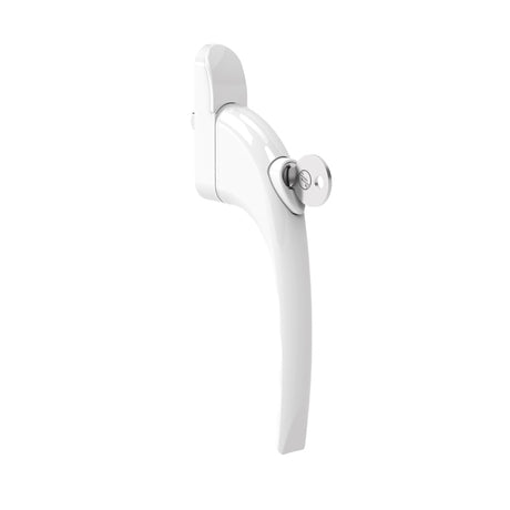 This is an image of a Mila - Universal Window Handle White bx581900 that is availble to order from T.H Wiggans Ironmongery in Kendal.