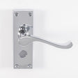 This is an image of Carlisle Brass - Contract Victorian Scroll Lever on Privacy Backplate - Polished available to order from T.H Wiggans Architectural Ironmongery in Kendal, quick delivery and discounted prices.