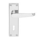 This is an image of Carlisle Brass - Contract Victorian Lever on Lock Backplate - Polished Chrome available to order from T.H Wiggans Architectural Ironmongery in Kendal, quick delivery and discounted prices.