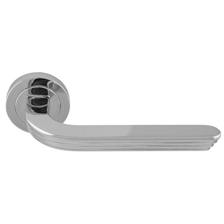 This is an image of a Manital - Cloud Lever on Rose - Polished Chrome cd5cp that is availble to order from T.H Wiggans Ironmongery in Kendal.