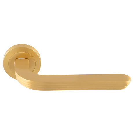 This is an image of a Manital - Cloud Lever on Rose - Satin Brass cd5sb that is availble to order from T.H Wiggans Ironmongery in Kendal.