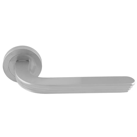 This is an image of a Manital - Cloud Lever on Rose - Satin Chrome cd5sc that is availble to order from T.H Wiggans Ironmongery in Kendal.