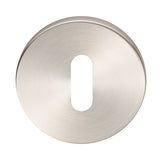 This is an image of Eurospec - Standard Profile Escutcheon - Satin Stainless Steel available to order from T.H Wiggans Architectural Ironmongery in Kendal, quick delivery and discounted prices.