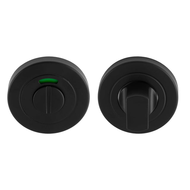This is an image of a Eurospec - Thumbturn and Release - Matt Black cst1015mb that is availble to order from T.H Wiggans Ironmongery in Kendal.