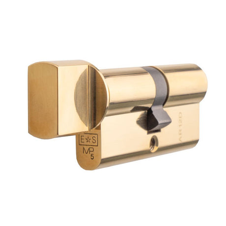 This is an image of a Eurospec - Euro Bathroom Cylinder and Turn - Polished Brass that is availble to order from T.H Wiggans Architectural Ironmongery in Kendal.