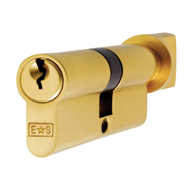 This is an image of a Eurospec - Euro Cylinder and Turn - Polished Brass that is availble to order from T.H Wiggans Architectural Ironmongery in Kendal.