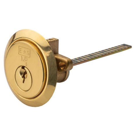 This is an image of a Carlisle Brass - Standard Rim Cylinder - Polished Brass that is availble to order from T.H Wiggans Architectural Ironmongery in Kendal.