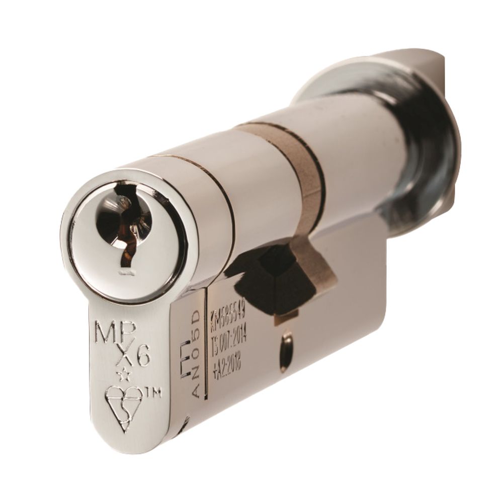 This is an image of a Eurospec - Mpx6 Euro Cylinder & Turn 80Mm Ktd - Polished Chrome that is availble to order from T.H Wiggans Architectural Ironmongery in Kendal.
