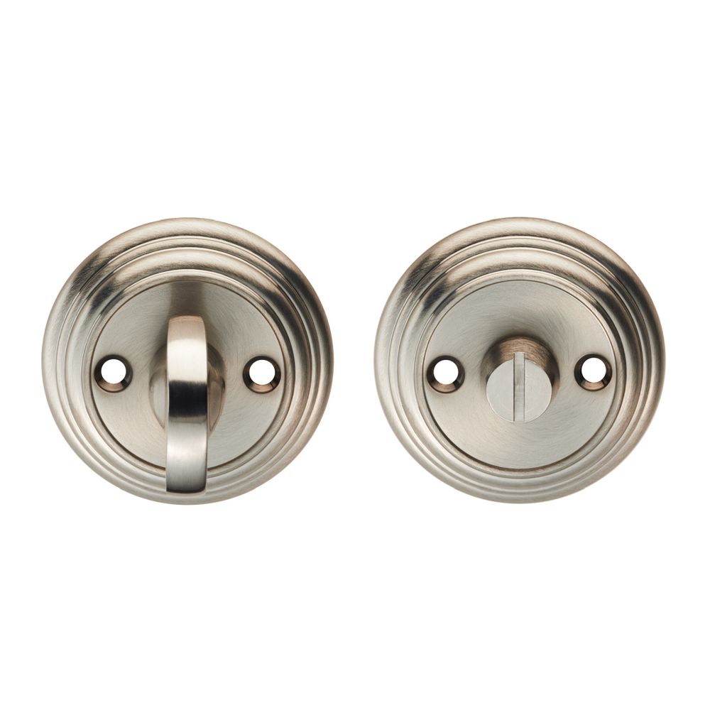 This is an image of Carlisle Brass - Delamain Large Turn and Release - Satin Nickel available to order from T.H Wiggans Architectural Ironmongery in Kendal, quick delivery and discounted prices.