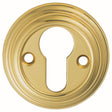 This is an image of Carlisle Brass - Delamain Euro Profile Escutcheon - Polished Brass available to order from T.H Wiggans Architectural Ironmongery in Kendal, quick delivery and discounted prices.
