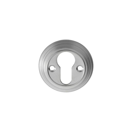 This is an image of Carlisle Brass - Delamain Euro Profile Escutcheon - Satin Chrome available to order from T.H Wiggans Architectural Ironmongery in Kendal, quick delivery and discounted prices.
